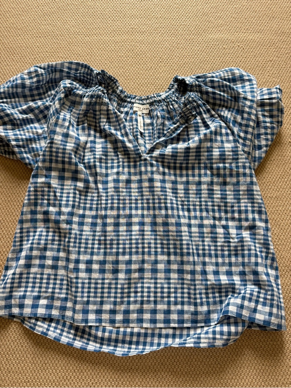 Apiece Apart Blue and White Gingham Shirt